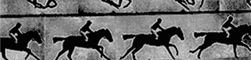 A stylized image of frames of a running horse used in the CSS demo